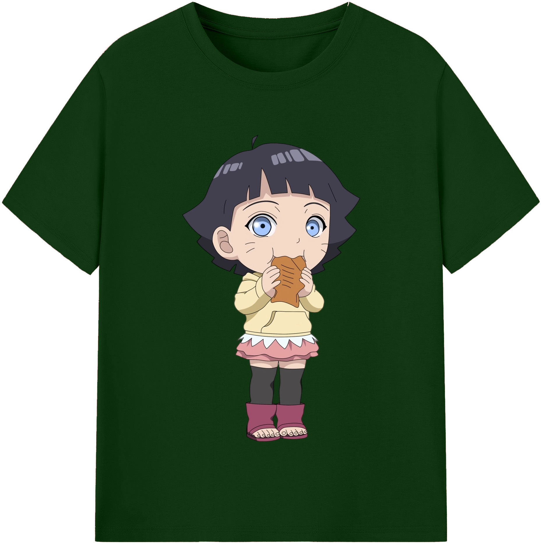 （画像用） NARUTO -ナルト- うずまき ヒマワリ Uzumaki Himawari 綿100％半袖Tシャツ（フロントプリント）